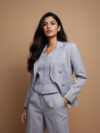 Silver Grey Pinstripe Three-Piece Suit