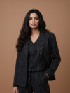 Black Pinstripe  Three-Piece Suit